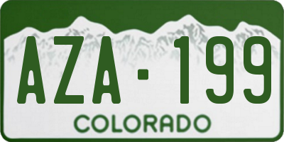 CO license plate AZA199