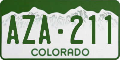 CO license plate AZA211