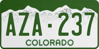 CO license plate AZA237