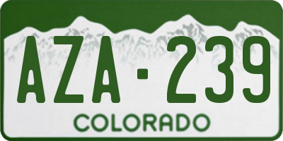 CO license plate AZA239