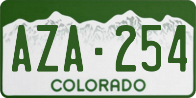 CO license plate AZA254