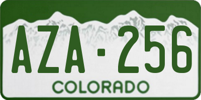 CO license plate AZA256