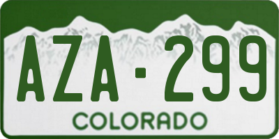 CO license plate AZA299