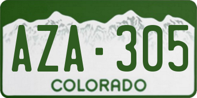 CO license plate AZA305