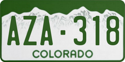 CO license plate AZA318