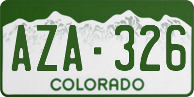 CO license plate AZA326