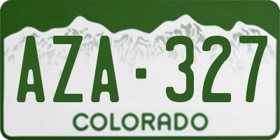 CO license plate AZA327