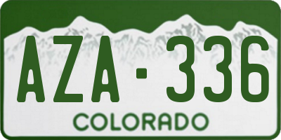 CO license plate AZA336