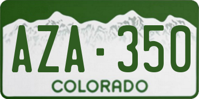 CO license plate AZA350