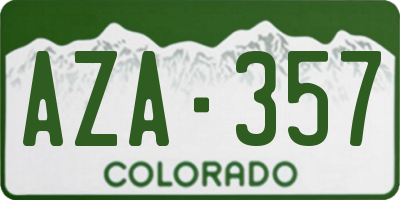 CO license plate AZA357