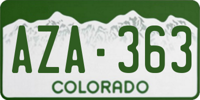 CO license plate AZA363