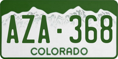 CO license plate AZA368