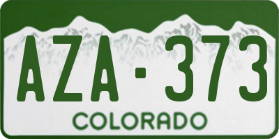 CO license plate AZA373