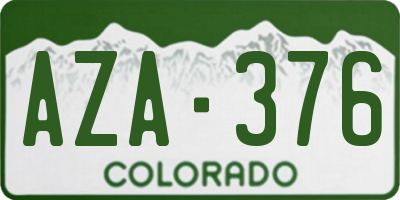 CO license plate AZA376