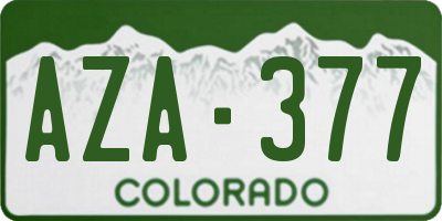 CO license plate AZA377