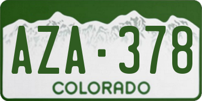 CO license plate AZA378