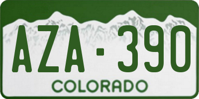 CO license plate AZA390