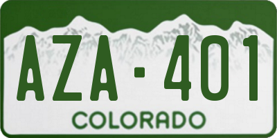 CO license plate AZA401