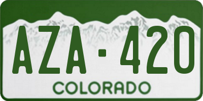 CO license plate AZA420
