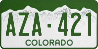 CO license plate AZA421
