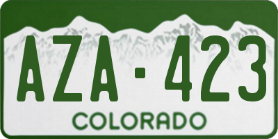 CO license plate AZA423