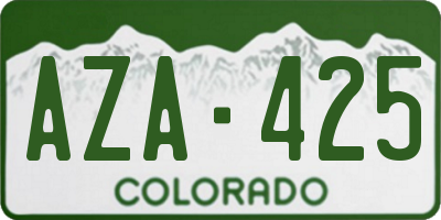 CO license plate AZA425