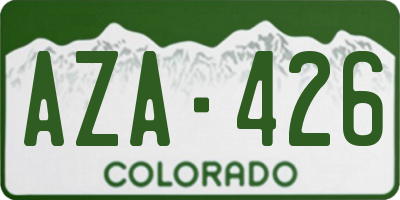 CO license plate AZA426