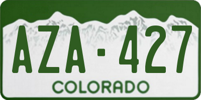 CO license plate AZA427