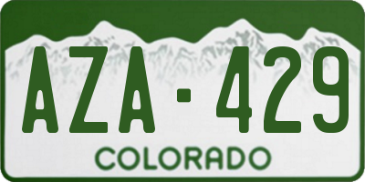 CO license plate AZA429