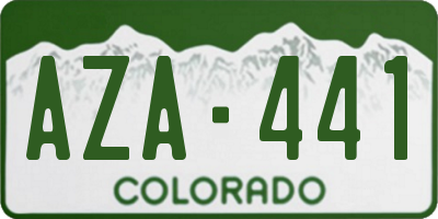 CO license plate AZA441