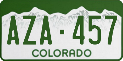 CO license plate AZA457