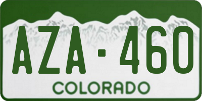 CO license plate AZA460