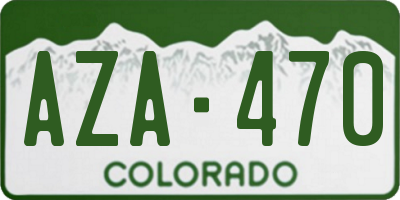CO license plate AZA470