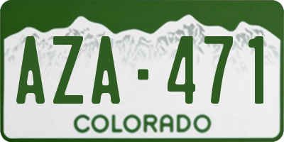 CO license plate AZA471