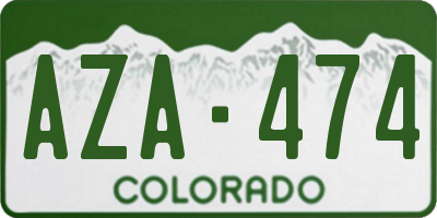 CO license plate AZA474