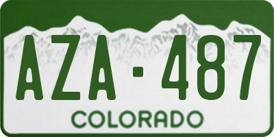 CO license plate AZA487