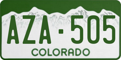 CO license plate AZA505