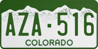 CO license plate AZA516