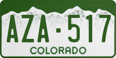 CO license plate AZA517