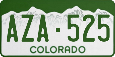 CO license plate AZA525
