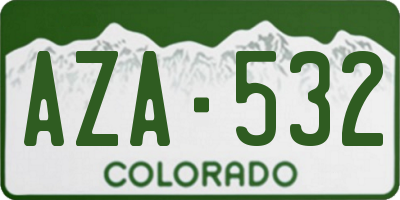 CO license plate AZA532
