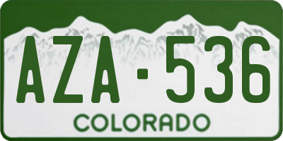CO license plate AZA536