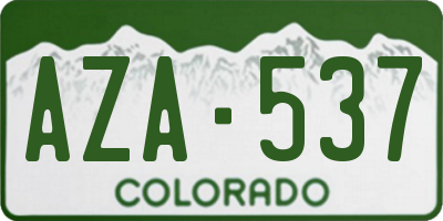 CO license plate AZA537