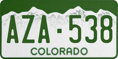 CO license plate AZA538