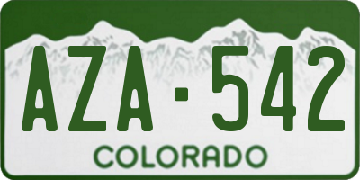 CO license plate AZA542