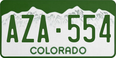 CO license plate AZA554