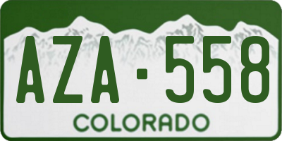 CO license plate AZA558