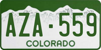 CO license plate AZA559