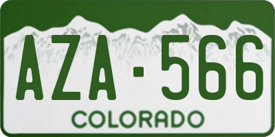 CO license plate AZA566
