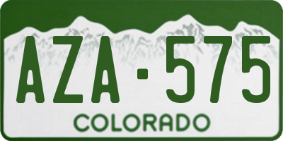 CO license plate AZA575